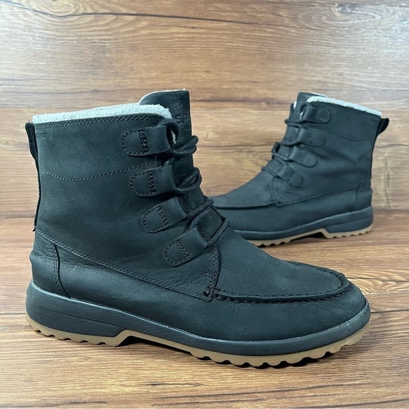 Sperry Maritime Cruz Black Leather Lace Up Ankle Boots Booties Women’s Size 7 - Picture 1 of 10